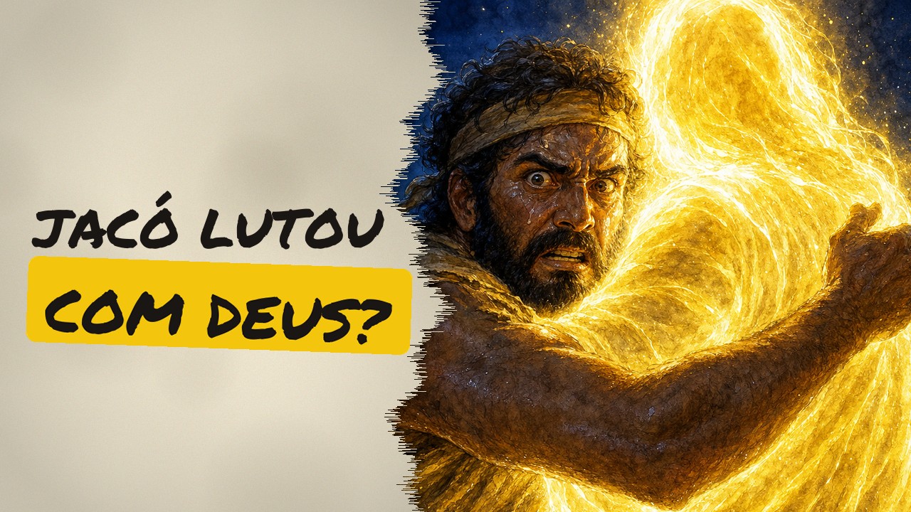 Thumb: Jacó agarrado a um vulto de luz dourada — UM HOMEM? UM ANJO? OU DEUS?